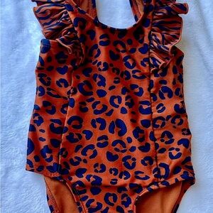 Cat & Jack Orange Leopard Animal Print Swimsuit